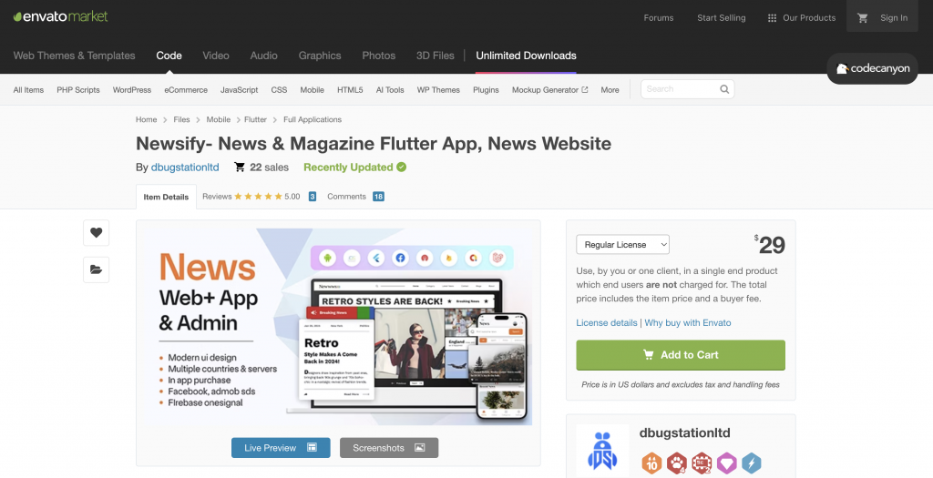 Newsify- News & Magazine Flutter App