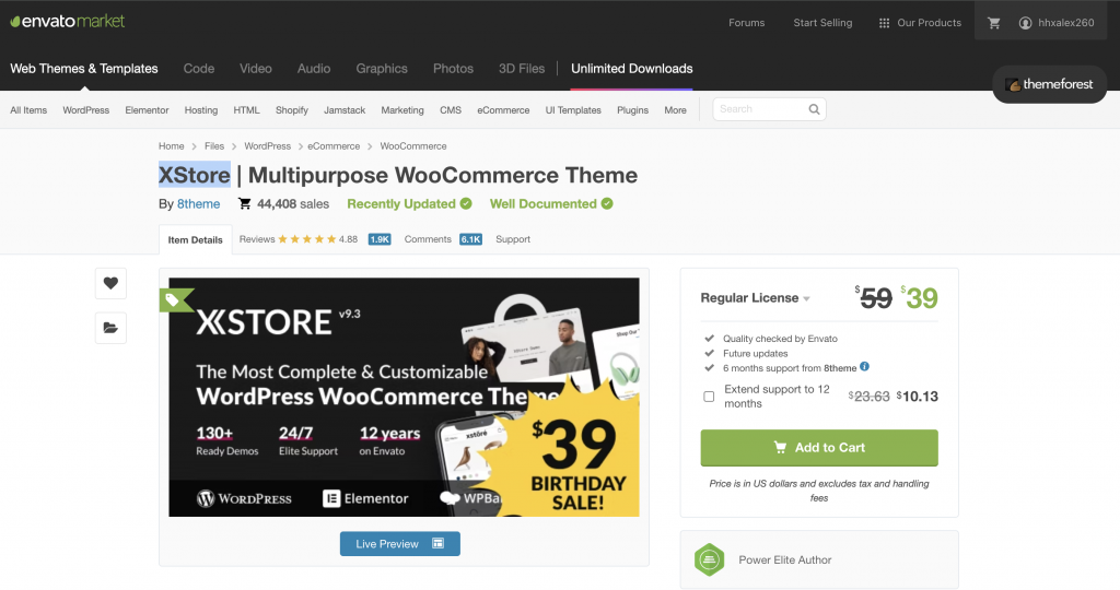 xstore theme refarence for purchase