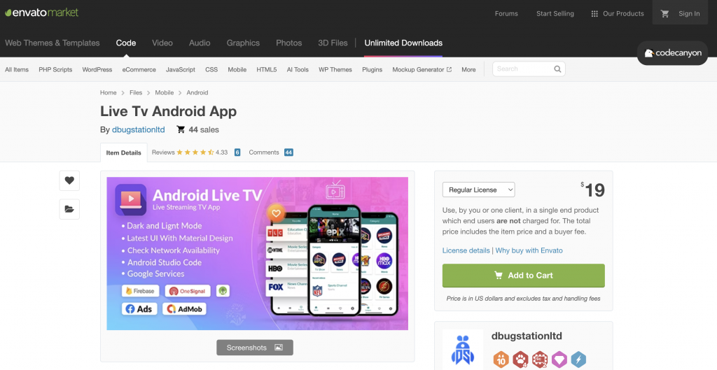 Live Tv Android App