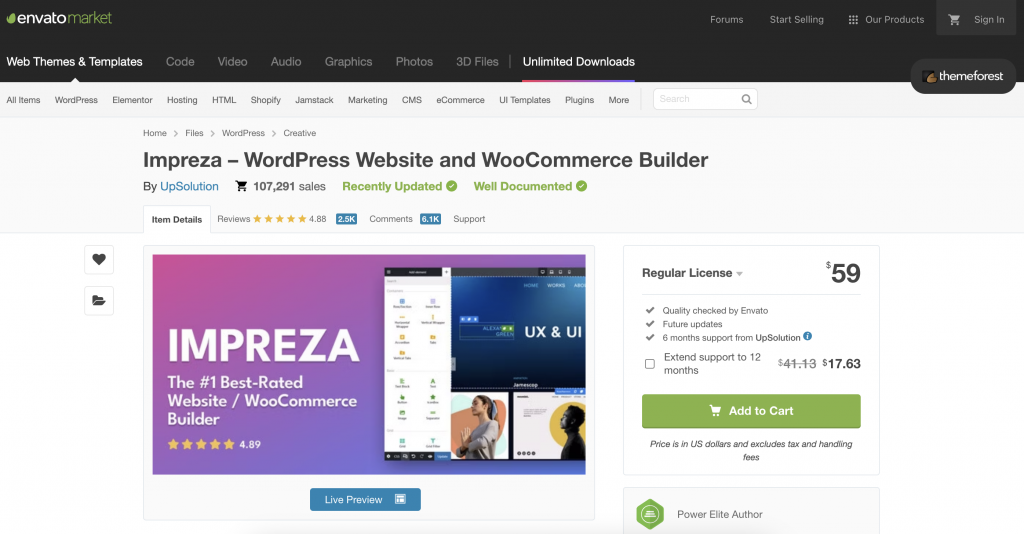 Impreza – WordPress Website and WooCommerce Builder