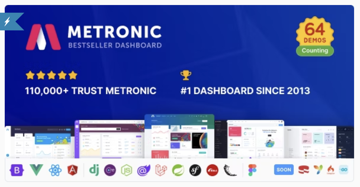 Powerful Metronic Template – Bootstrap, VueJS, React & More