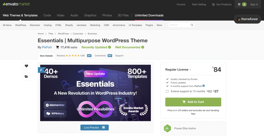 Essentials Multipurpose WordPress Theme