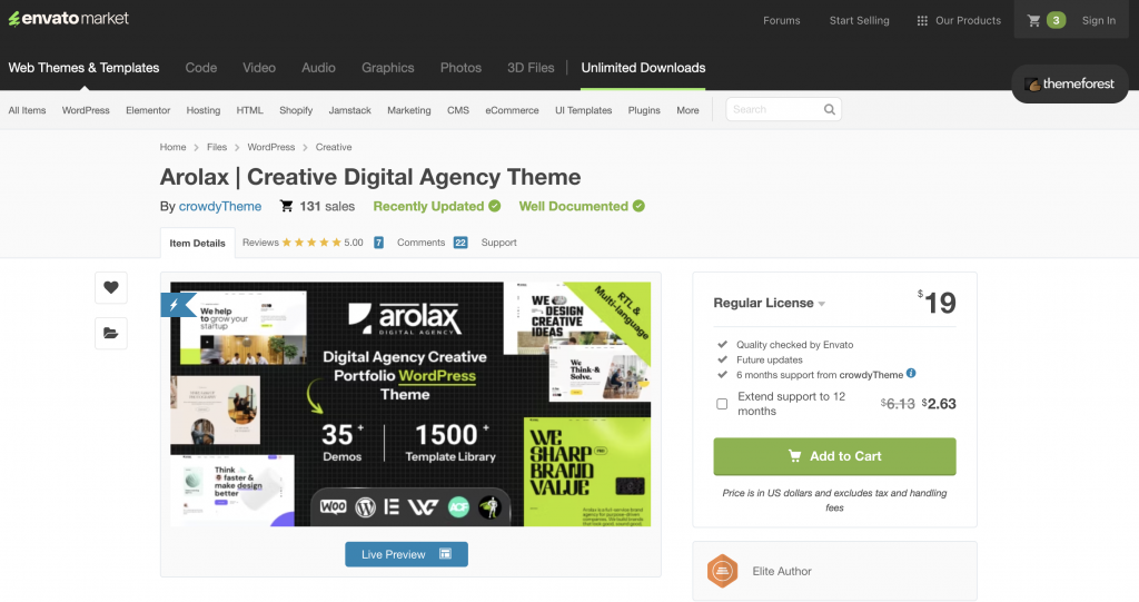 Arolax Creative Digital Agency Theme