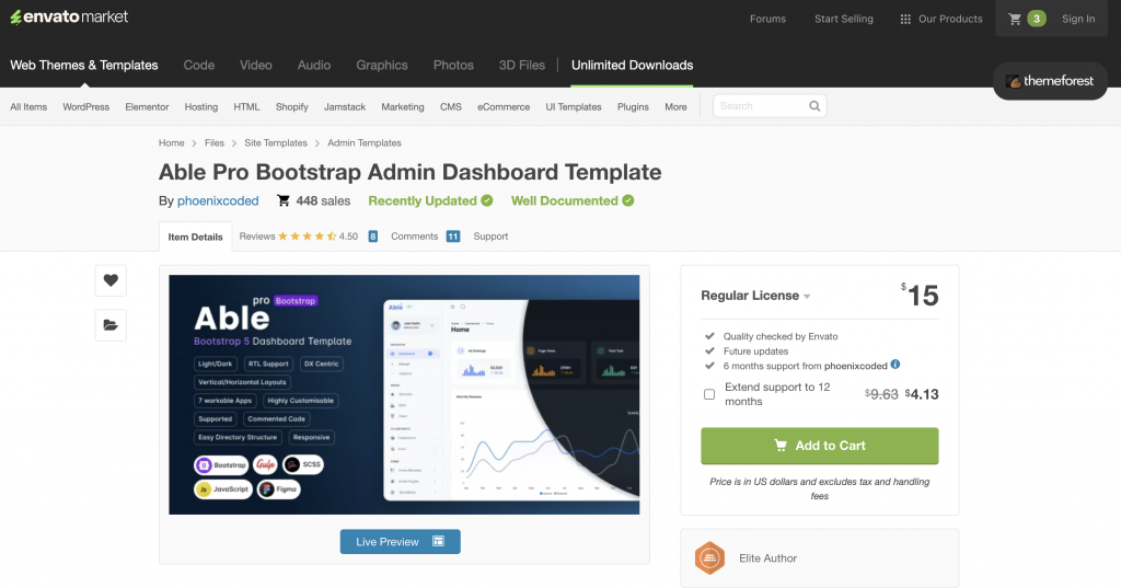 Able Pro Bootstrap Admin Dashboard Template