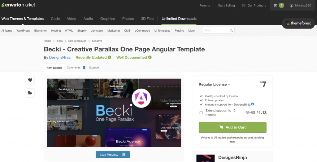 Becki - Creative Parallax One Page Angular Template