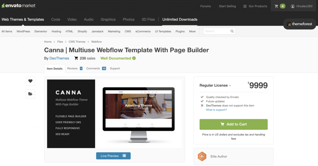 Canna | Multiuse Webflow Template With Page Builder