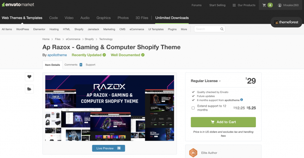 Ap Razox - Gaming & Computer Shopify Theme