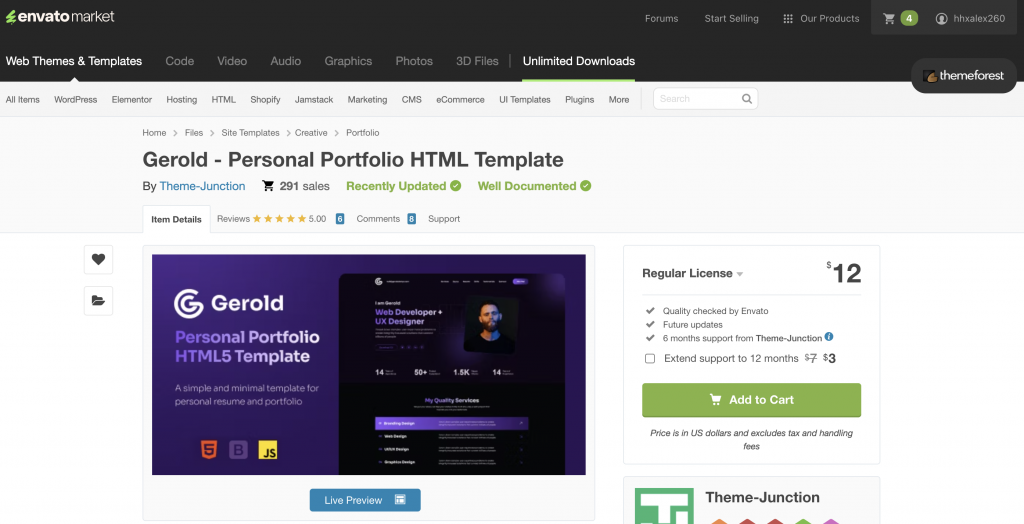 Gerold Personal Portfolio HTML Template