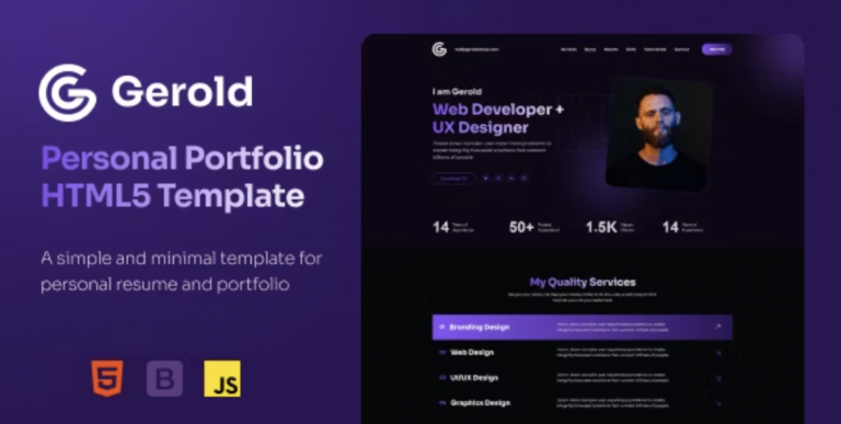 Gerold Personal Portfolio HTML Template