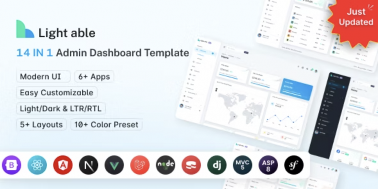 Light Able Admin & Dashboard Template