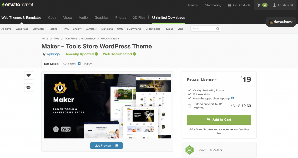 Maker – Tools Store WordPress Theme