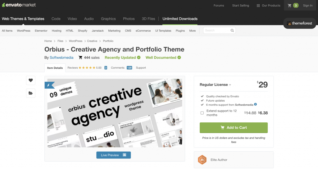 Orbius Creative Agency and Portfolio Theme