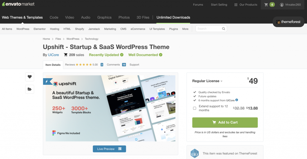 Upshift - Startup & SaaS WordPress Theme