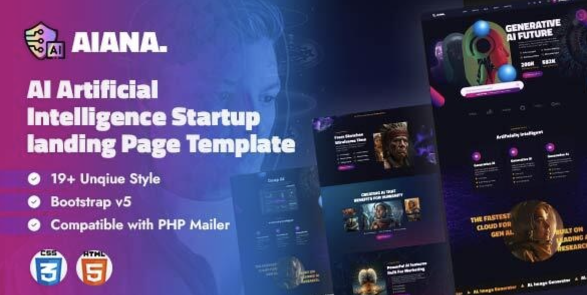 AI Startup HTML Landing Page Template