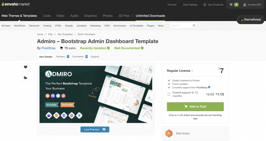 Admiro – Bootstrap Admin Dashboard Template