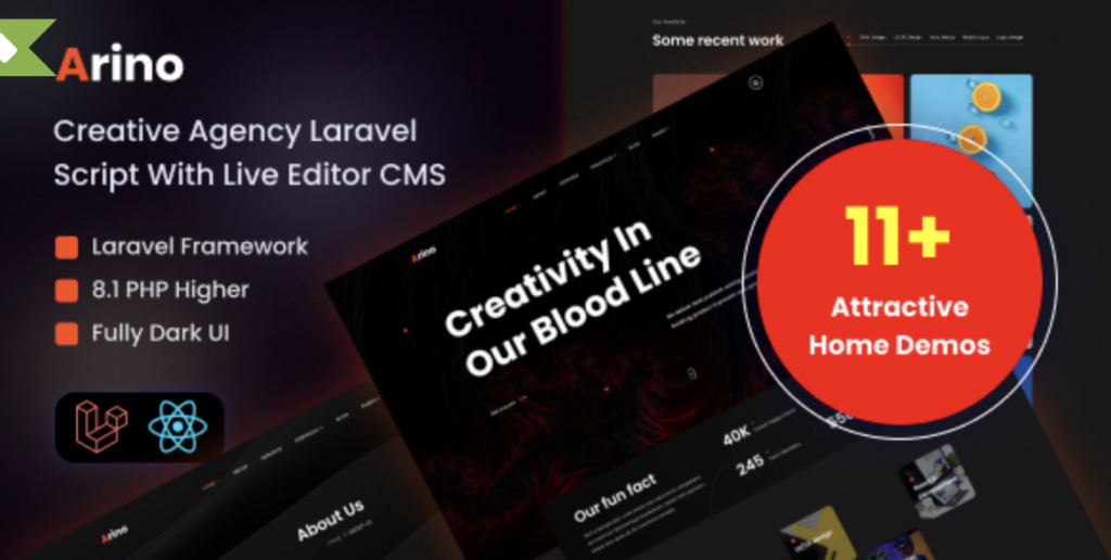 Arino Laravel Script With Live Editor CMS