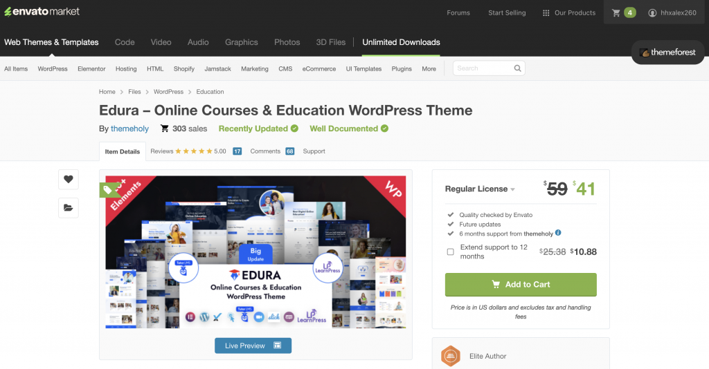 Edura – Online Courses & Education WordPress Theme