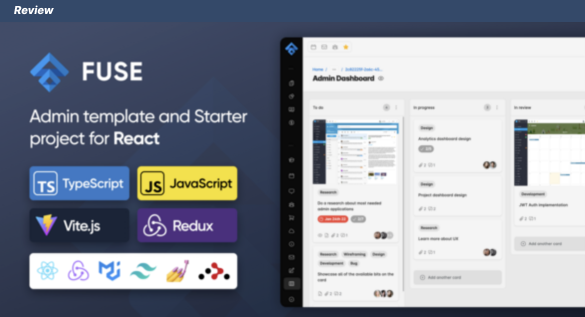 Fuse React Admin Dashboard Template Review