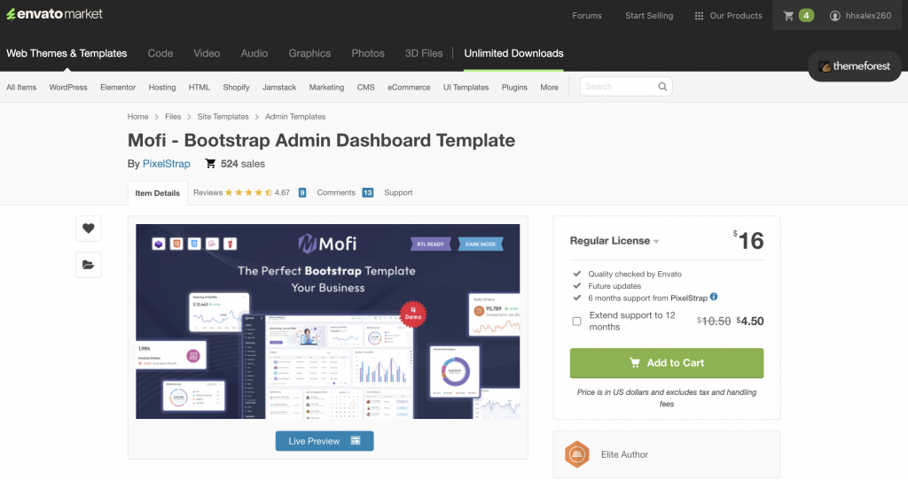 Mofi - Bootstrap Admin Dashboard Template