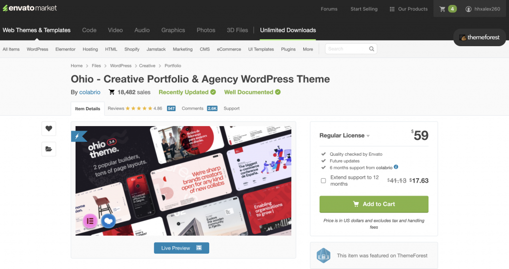 Ohio - Creative Portfolio & Agency WordPress Theme