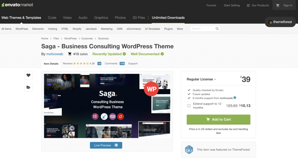 Saga - Business Consulting WordPress Theme