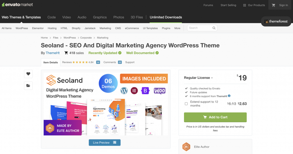 Seoland WordPress Theme