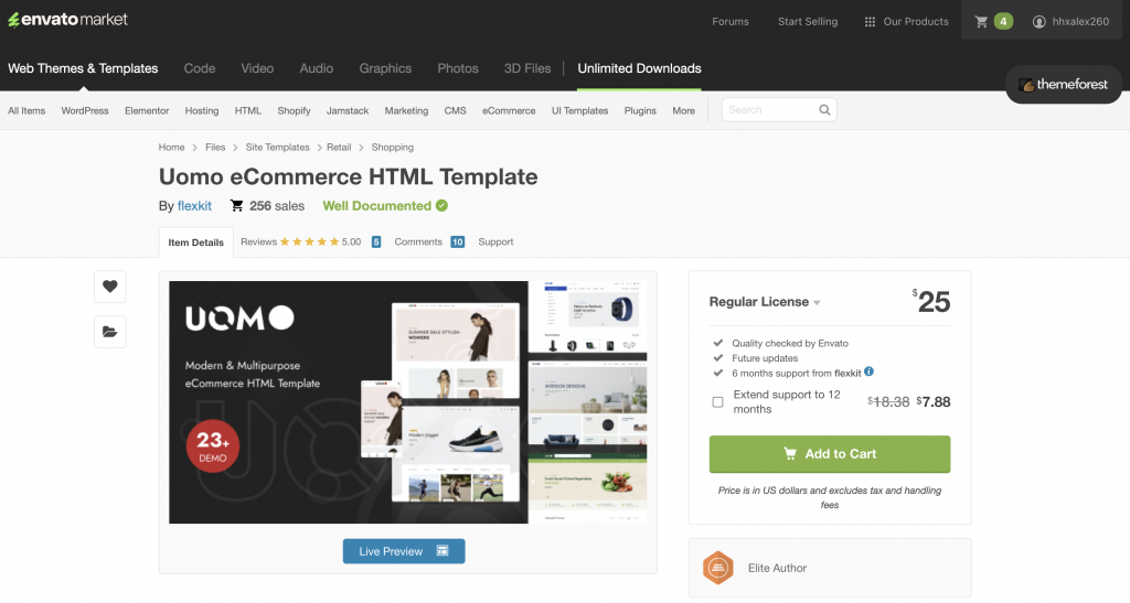 Uomo eCommerce HTML Template