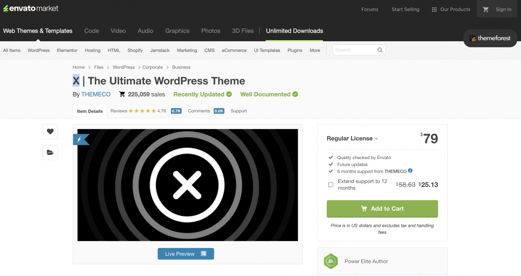 X WordPress Theme