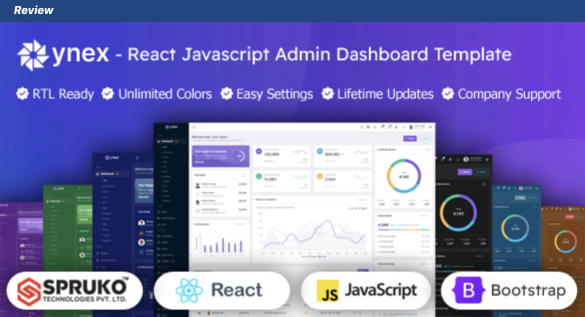 Ynex Powerful ReactJS Dashboard Template for Developers $49