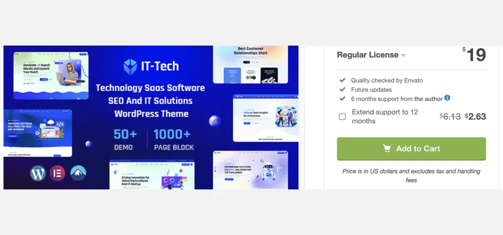 IT Solutions WordPress Theme Pricing and License
